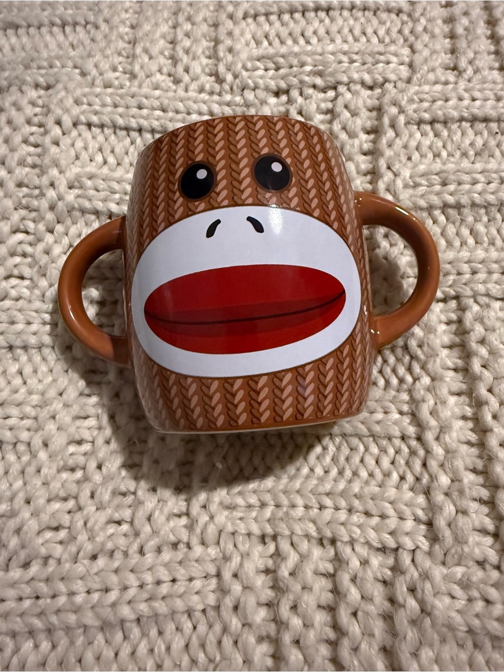 Sock Monkey Double Handle Ceramic Mug Galerie